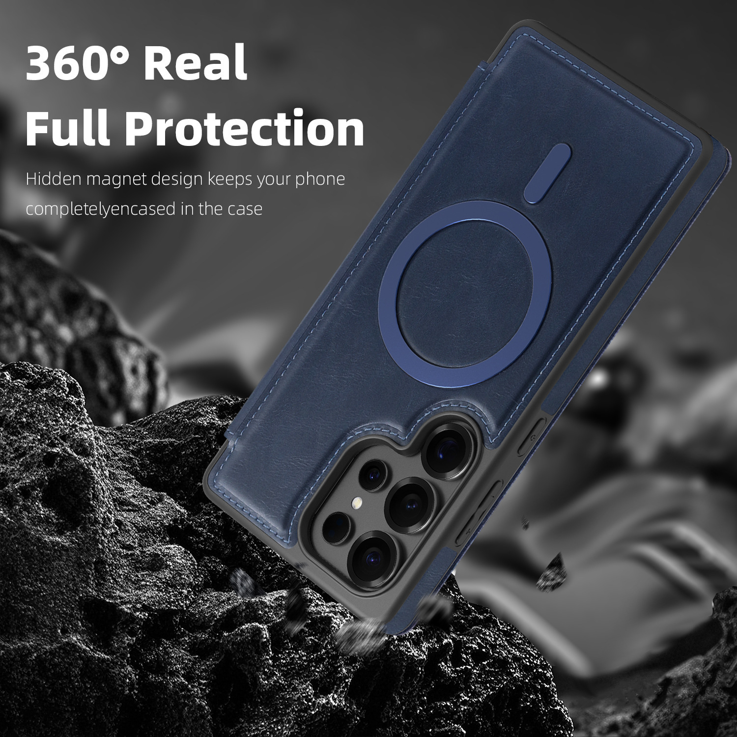Compatible with Samsung S26 Ultra phone case, S25 Plus magnetic flip case, S24FE SIM card slot full-coverage protective case