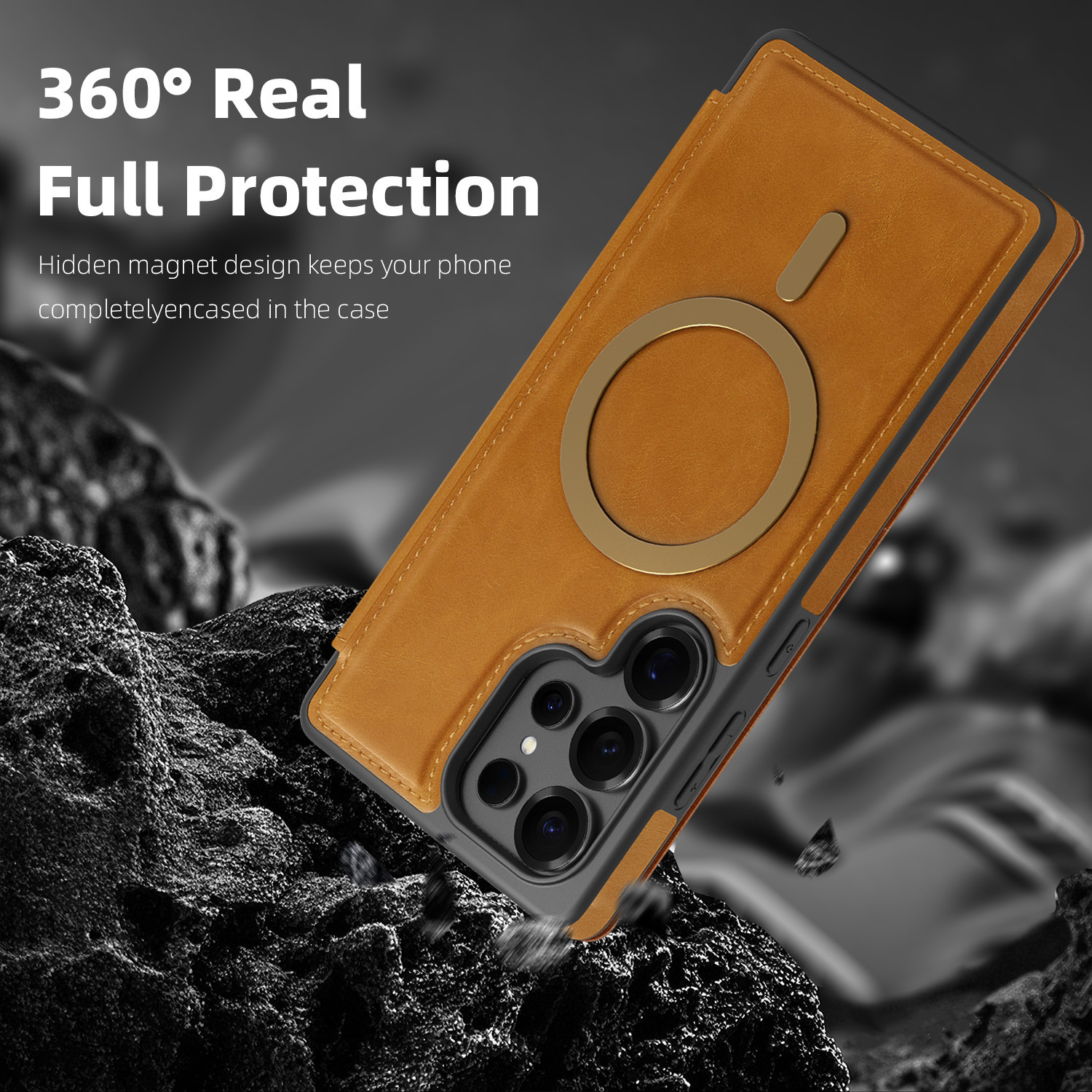 Compatible with Samsung S26 Ultra phone case, S25 Plus magnetic flip case, S24FE SIM card slot full-coverage protective case