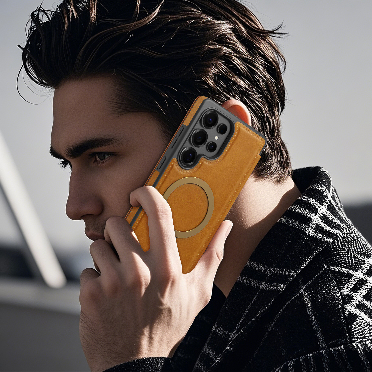 Compatible with Samsung S26 Ultra phone case, S25 Plus magnetic flip case, S24FE SIM card slot full-coverage protective case