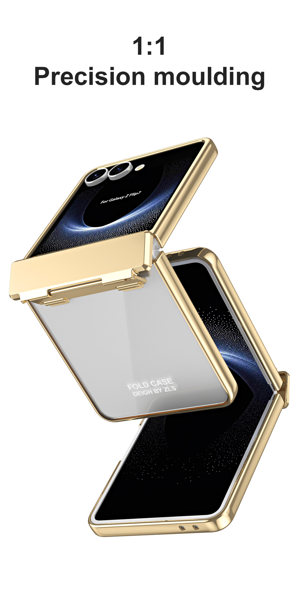 Compatible with Samsung Z Flip 8/7 phone case, electroplated case film, transparent phantom Flip 6/5 hinge full-coverage protective case