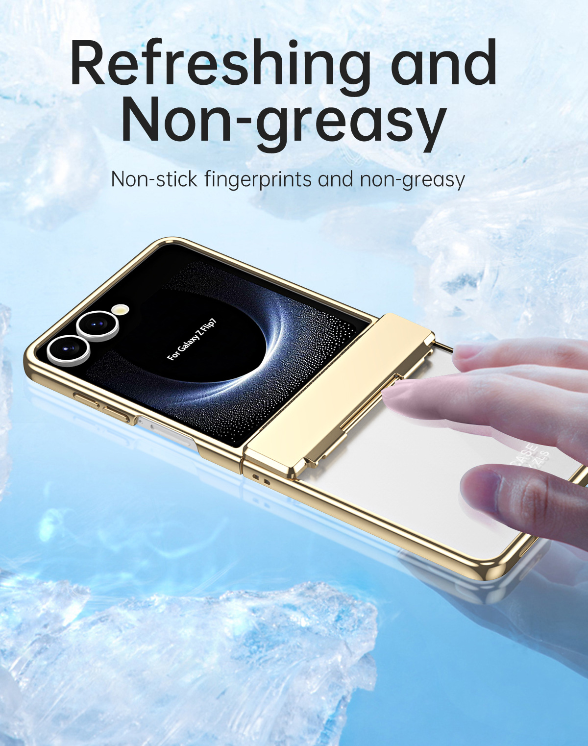 Compatible with Samsung Z Flip 8/7 phone case, electroplated case film, transparent phantom Flip 6/5 hinge full-coverage protective case