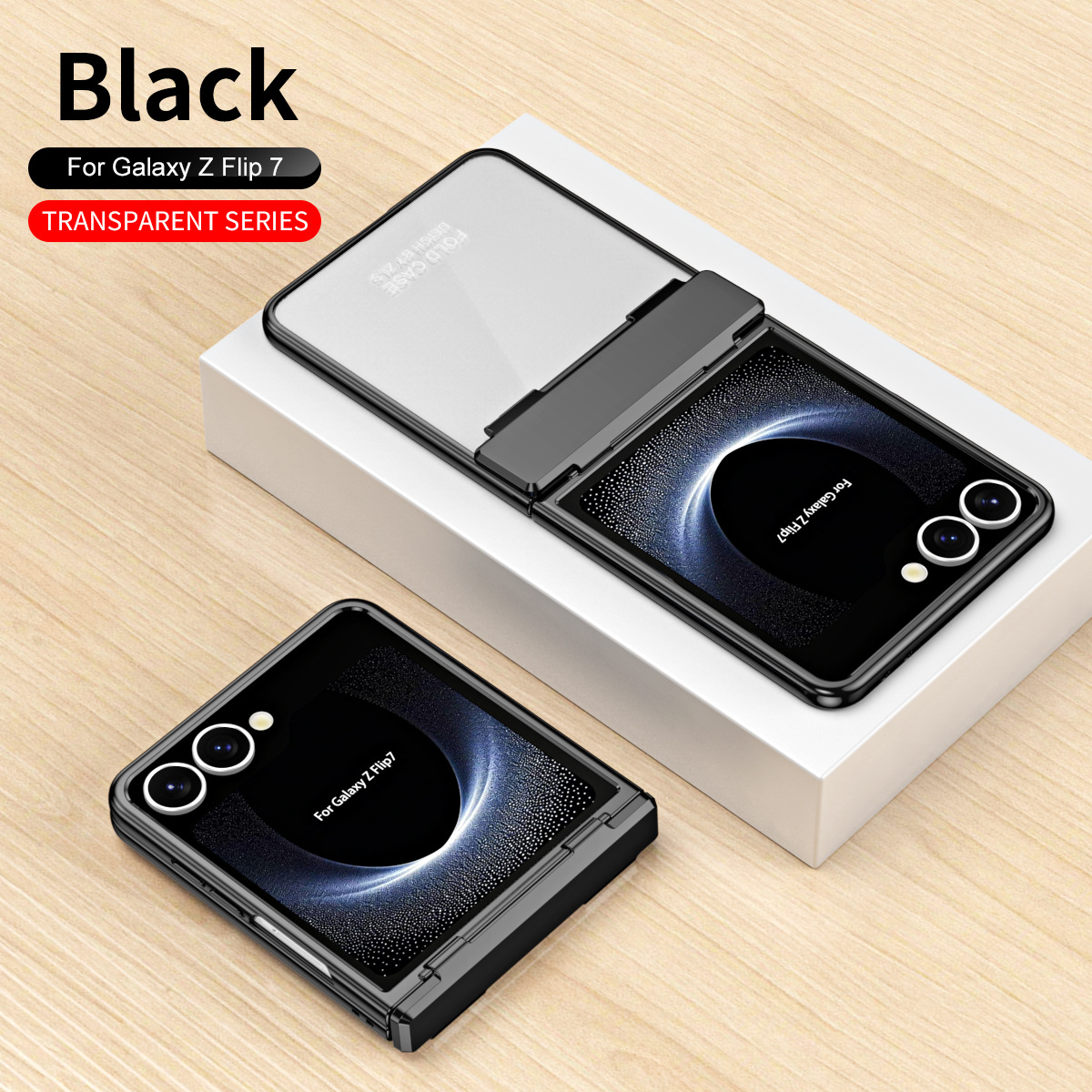 Compatible with Samsung Z Flip 8/7 phone case, electroplated case film, transparent phantom Flip 6/5 hinge full-coverage protective case