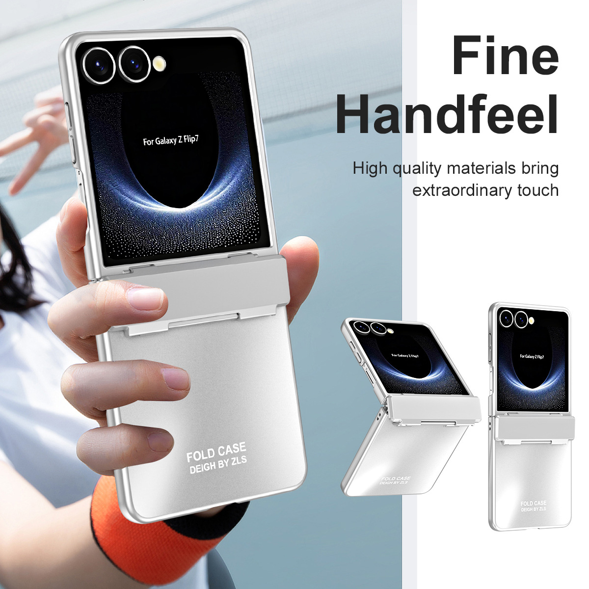 Compatible with Samsung Z Flip8/7 phone case, electroplated shell, integrated hinge, Flip6/5 full-coverage drop-proof protective case