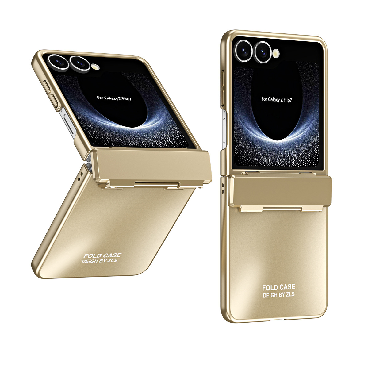 Compatible with Samsung Z Flip8/7 phone case, electroplated shell, integrated hinge, Flip6/5 full-coverage drop-proof protective case