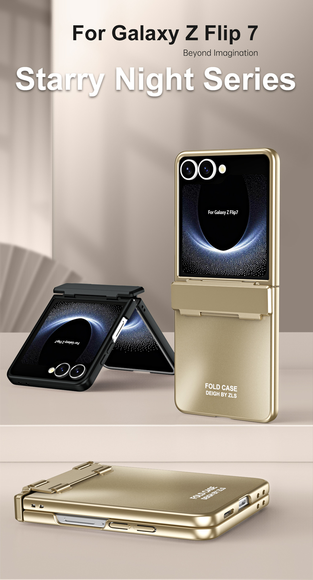Compatible with Samsung Z Flip8/7 phone case, electroplated shell, integrated hinge, Flip6/5 full-coverage drop-proof protective case