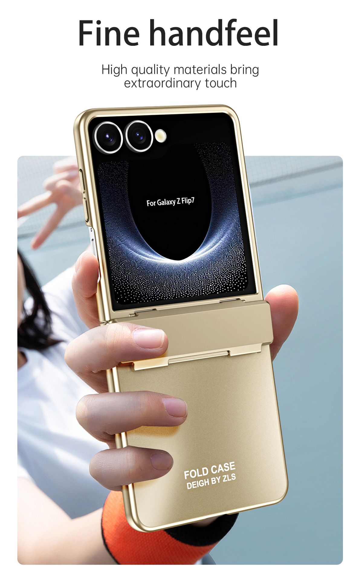 Compatible with Samsung Z Flip8/7 phone case, electroplated shell, integrated hinge, Flip6/5 full-coverage drop-proof protective case