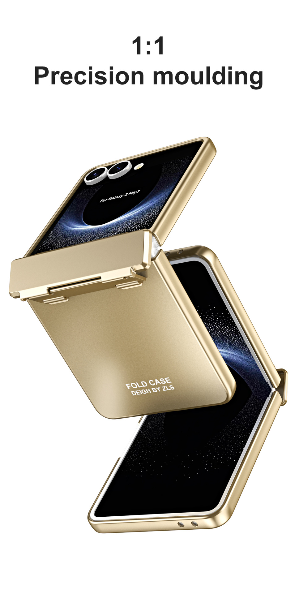 Compatible with Samsung Z Flip8/7 phone case, electroplated shell, integrated hinge, Flip6/5 full-coverage drop-proof protective case
