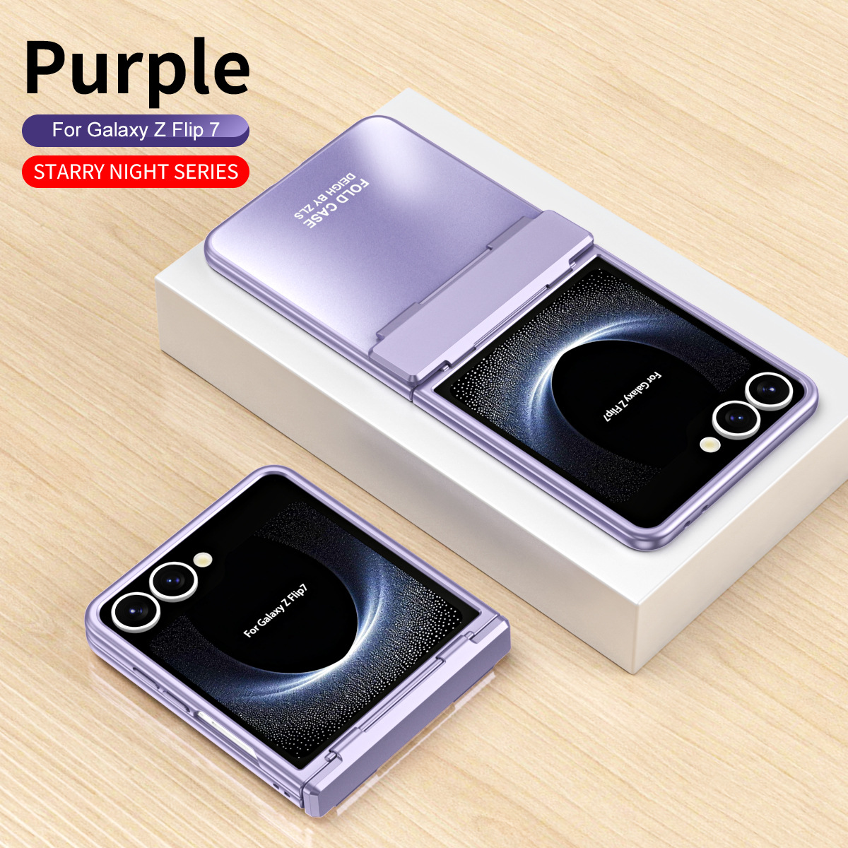 Compatible with Samsung Z Flip8/7 phone case, electroplated shell, integrated hinge, Flip6/5 full-coverage drop-proof protective case