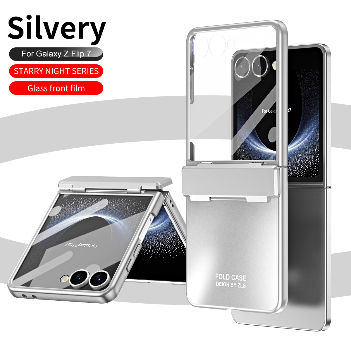 Compatible with Samsung Z Flip8/7 phone case, electroplated shell, integrated hinge, Flip6/5 full-coverage drop-proof protective case