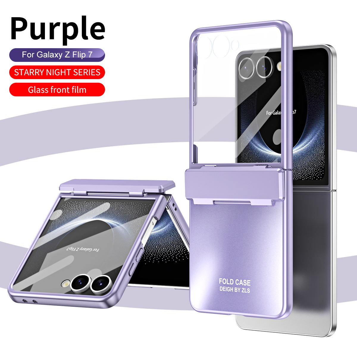 Compatible with Samsung Z Flip8/7 phone case, electroplated shell, integrated hinge, Flip6/5 full-coverage drop-proof protective case