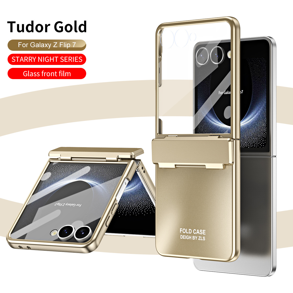 Compatible with Samsung Z Flip8/7 phone case, electroplated shell, integrated hinge, Flip6/5 full-coverage drop-proof protective case