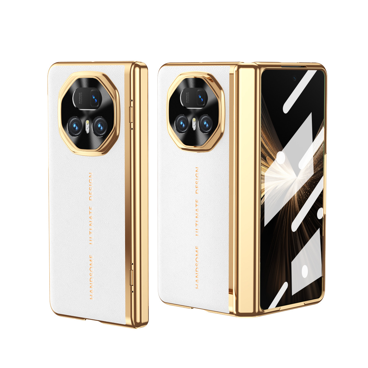 Compatible with Honor Magic V6 phone case, V5 case film, electroplated vegan leather full-coverage drop-proof V3 foldable screen protective case