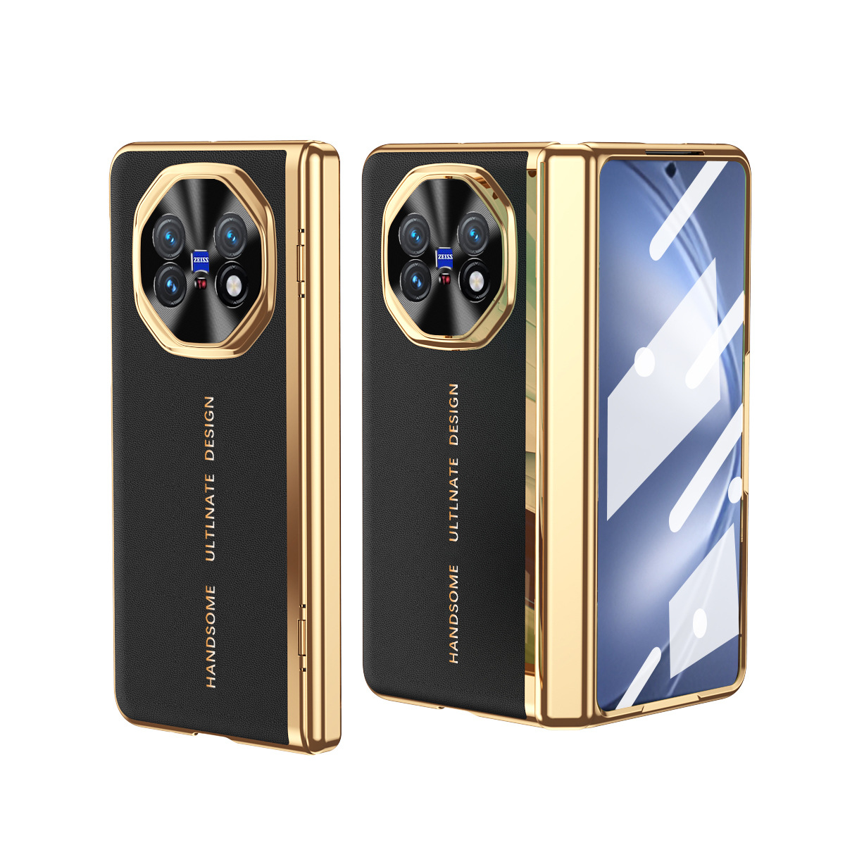 Compatible with VIVO X Fold6 phone case, XFold5/3pro electroplated leather case, full-coverage shockproof protective case