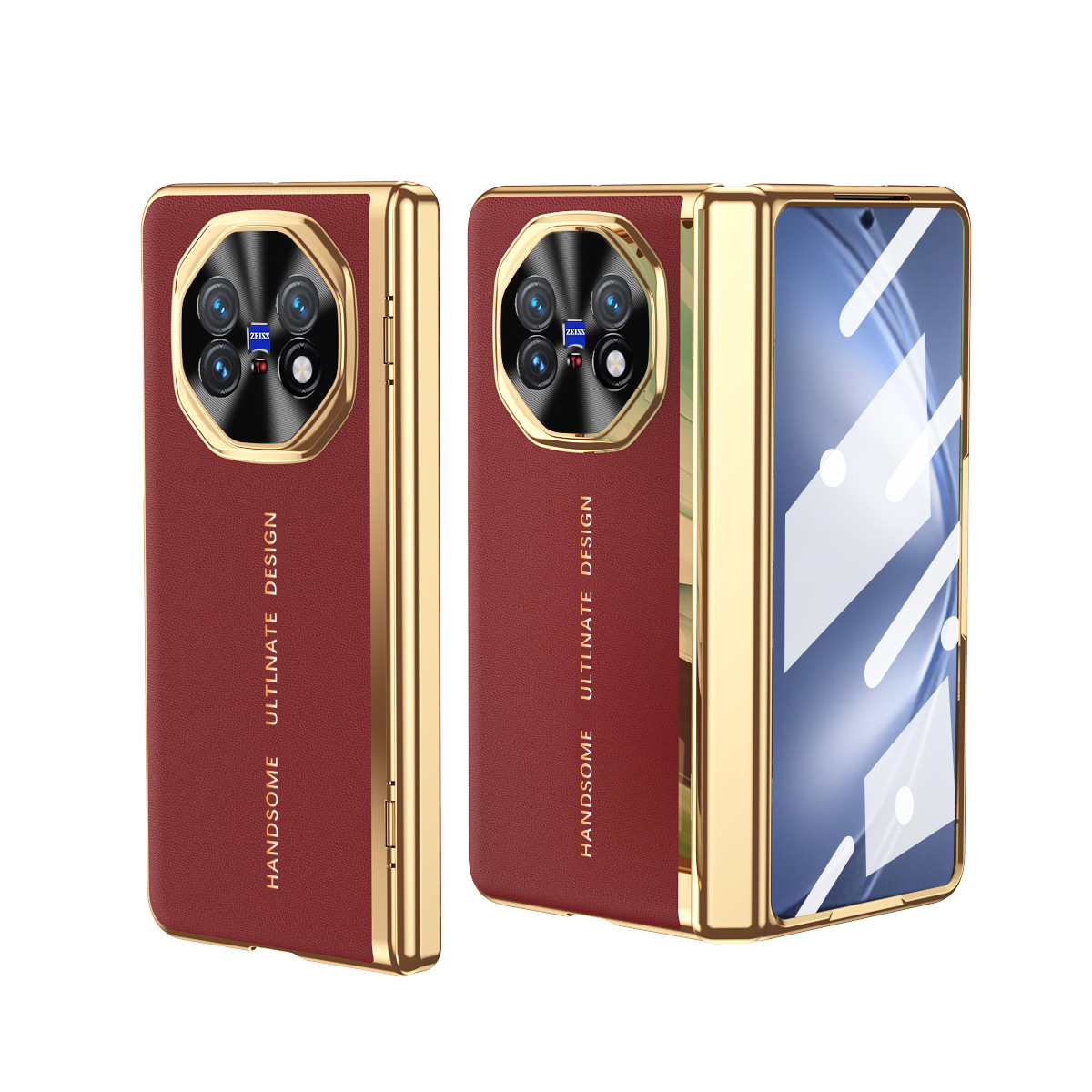 Compatible with VIVO X Fold6 phone case, XFold5/3pro electroplated leather case, full-coverage shockproof protective case