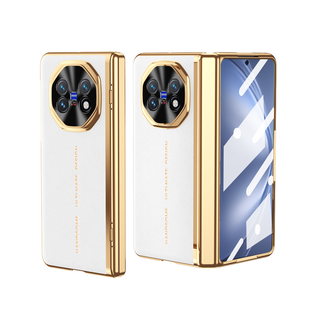 Compatible with VIVO X Fold6 phone case, XFold5/3pro electroplated leather case, full-coverage shockproof protective case