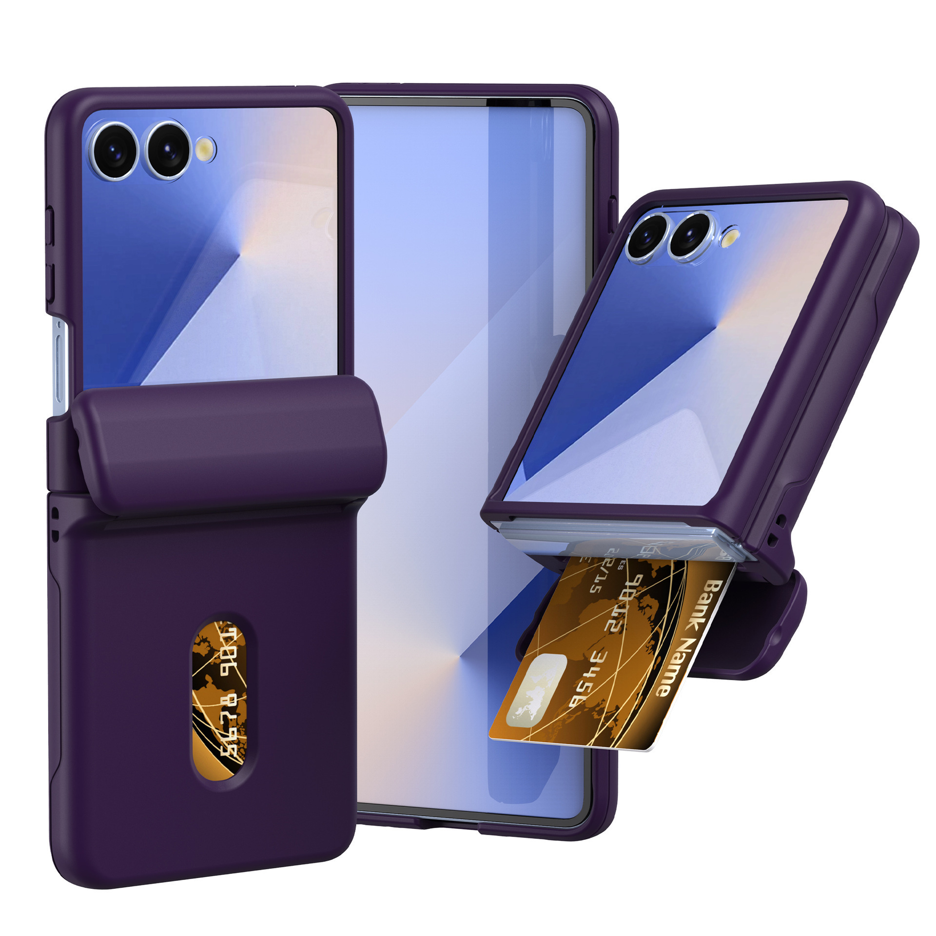 Compatible with Samsung Z Flip 8/7 phone case, SIM card slot, full-coverage spring hinge, Flip 6/5/4 drop-proof protective case.