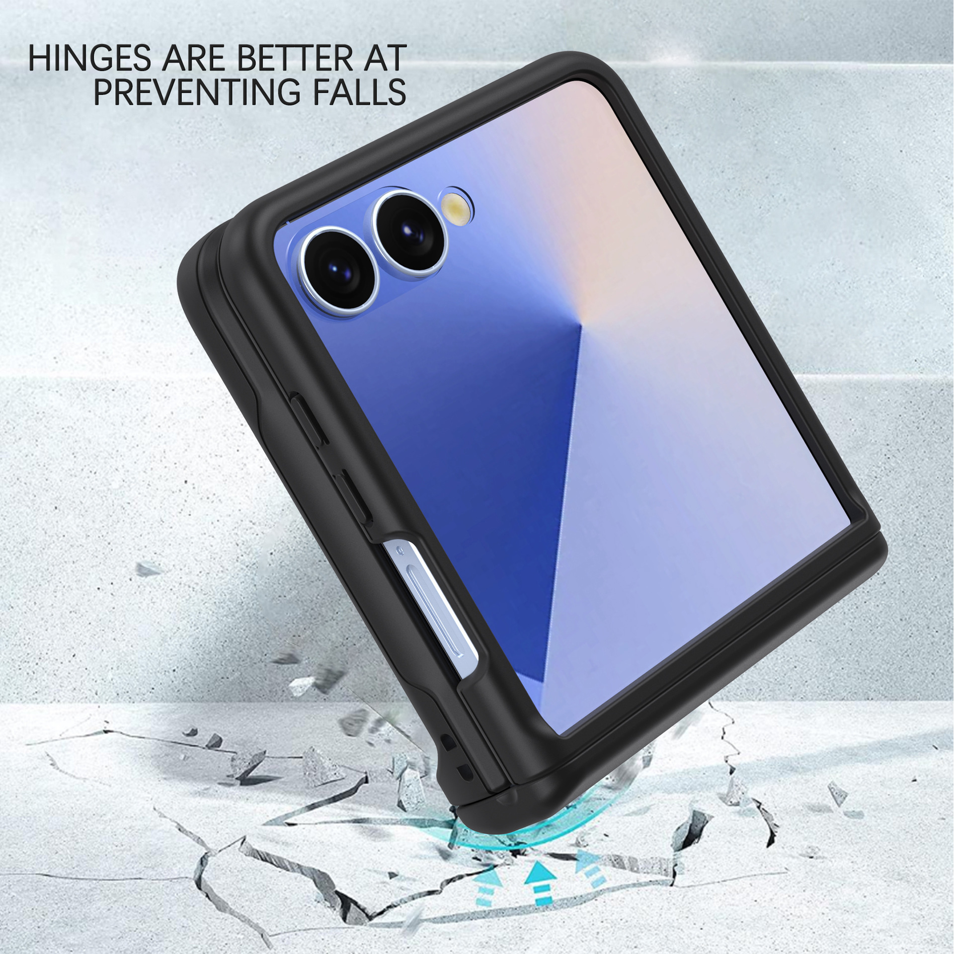 Compatible with Samsung Z Flip 8/7 phone case, SIM card slot, full-coverage spring hinge, Flip 6/5/4 drop-proof protective case.