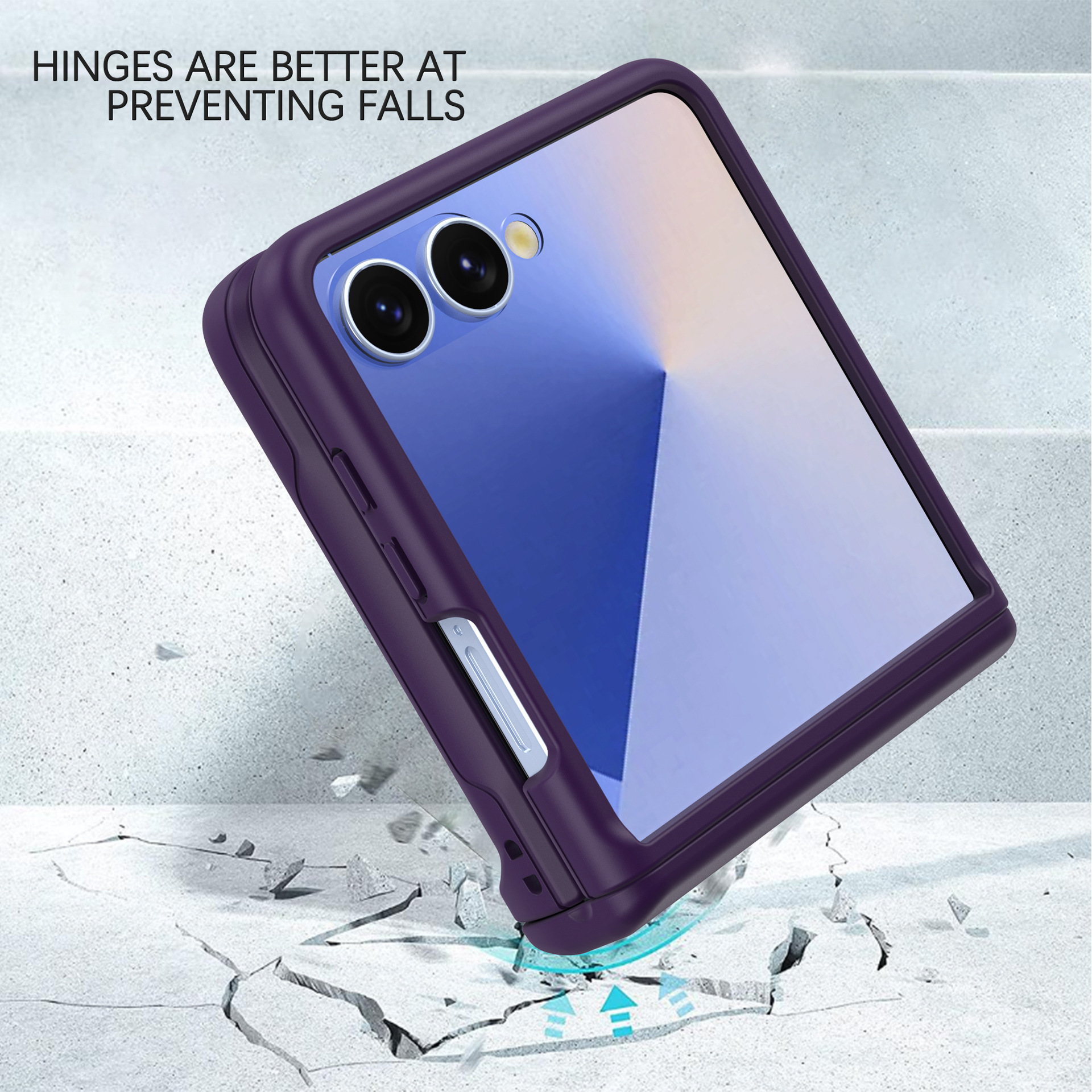 Compatible with Samsung Z Flip 8/7 phone case, SIM card slot, full-coverage spring hinge, Flip 6/5/4 drop-proof protective case.