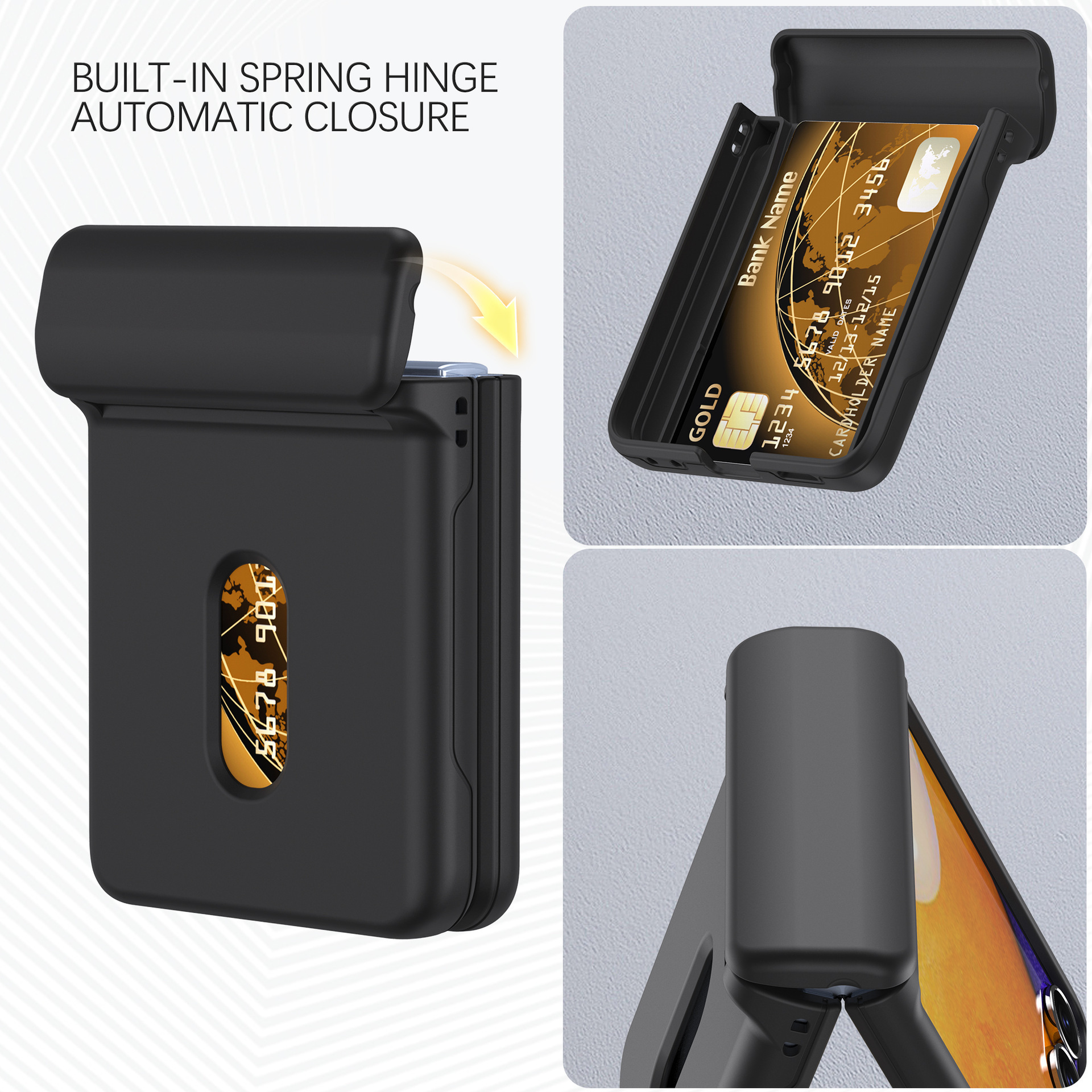 Compatible with Samsung Z Flip 8/7 phone case, SIM card slot, full-coverage spring hinge, Flip 6/5/4 drop-proof protective case.