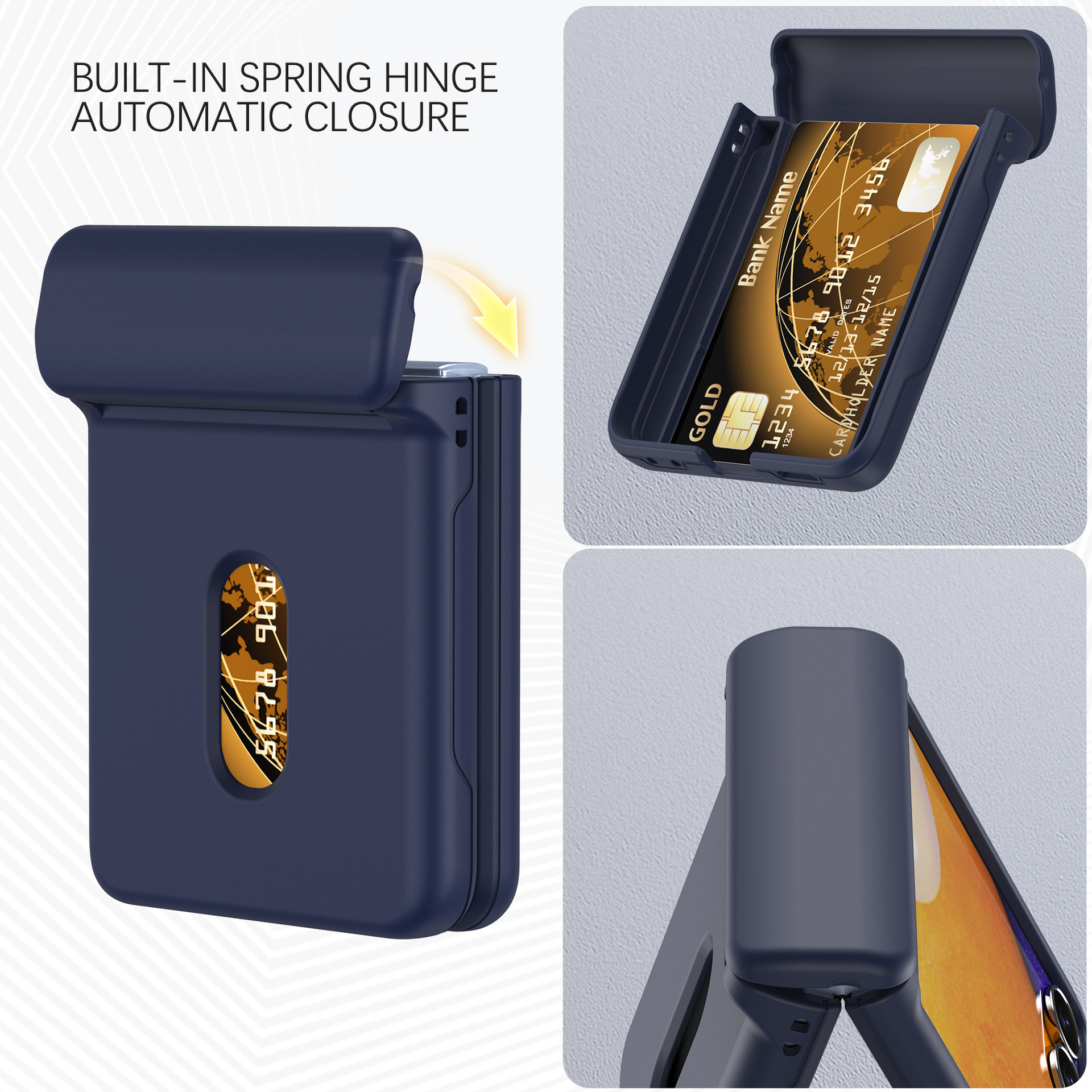 Compatible with Samsung Z Flip 8/7 phone case, SIM card slot, full-coverage spring hinge, Flip 6/5/4 drop-proof protective case.