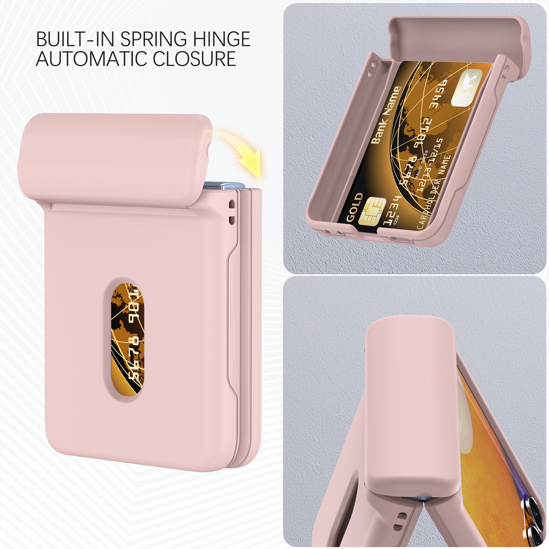 Compatible with Samsung Z Flip 8/7 phone case, SIM card slot, full-coverage spring hinge, Flip 6/5/4 drop-proof protective case.