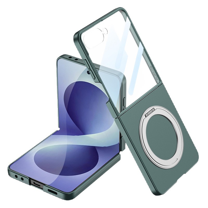 Compatible with Samsung Z Flip 8/7 phone case, magnetic 360° rotating stand, ultra-thin folding screen protector.