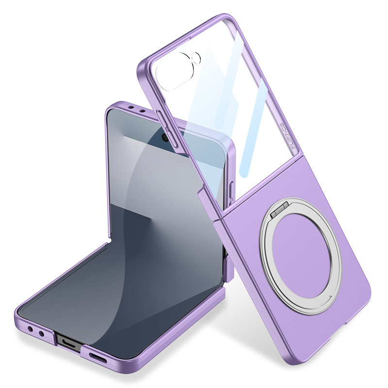 Compatible with Samsung Z Flip 8/7 phone case, magnetic 360° rotating stand, ultra-thin folding screen protector.