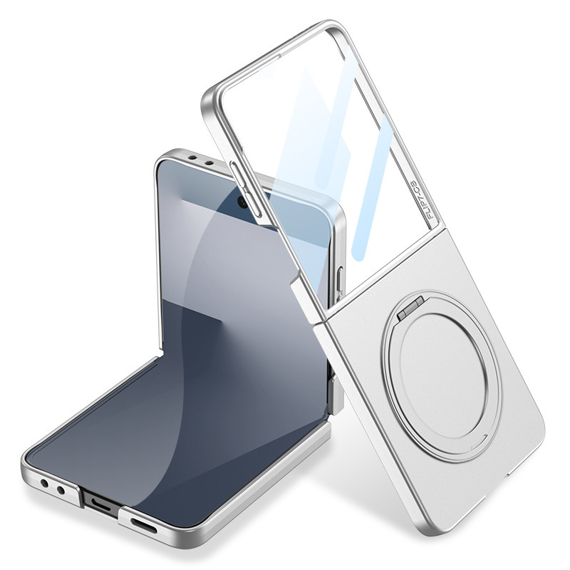 Compatible with Samsung Z Flip 8/7 phone case, magnetic 360° rotating stand, ultra-thin folding screen protector.