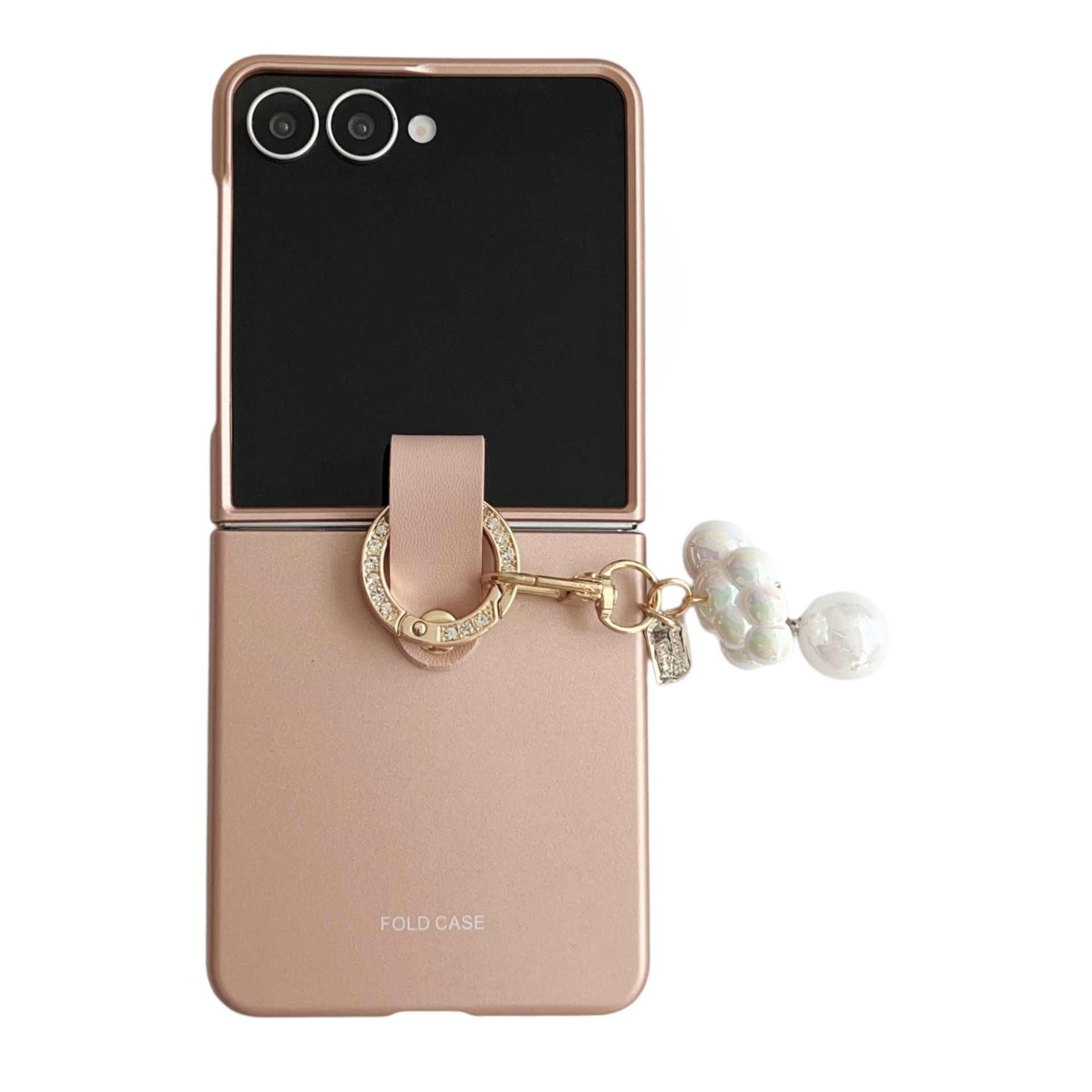 Compatible with Samsung Z Flip8 phone case, Flip7 fashion ring pendant jewelry, foldable screen ultra-thin shockproof case
