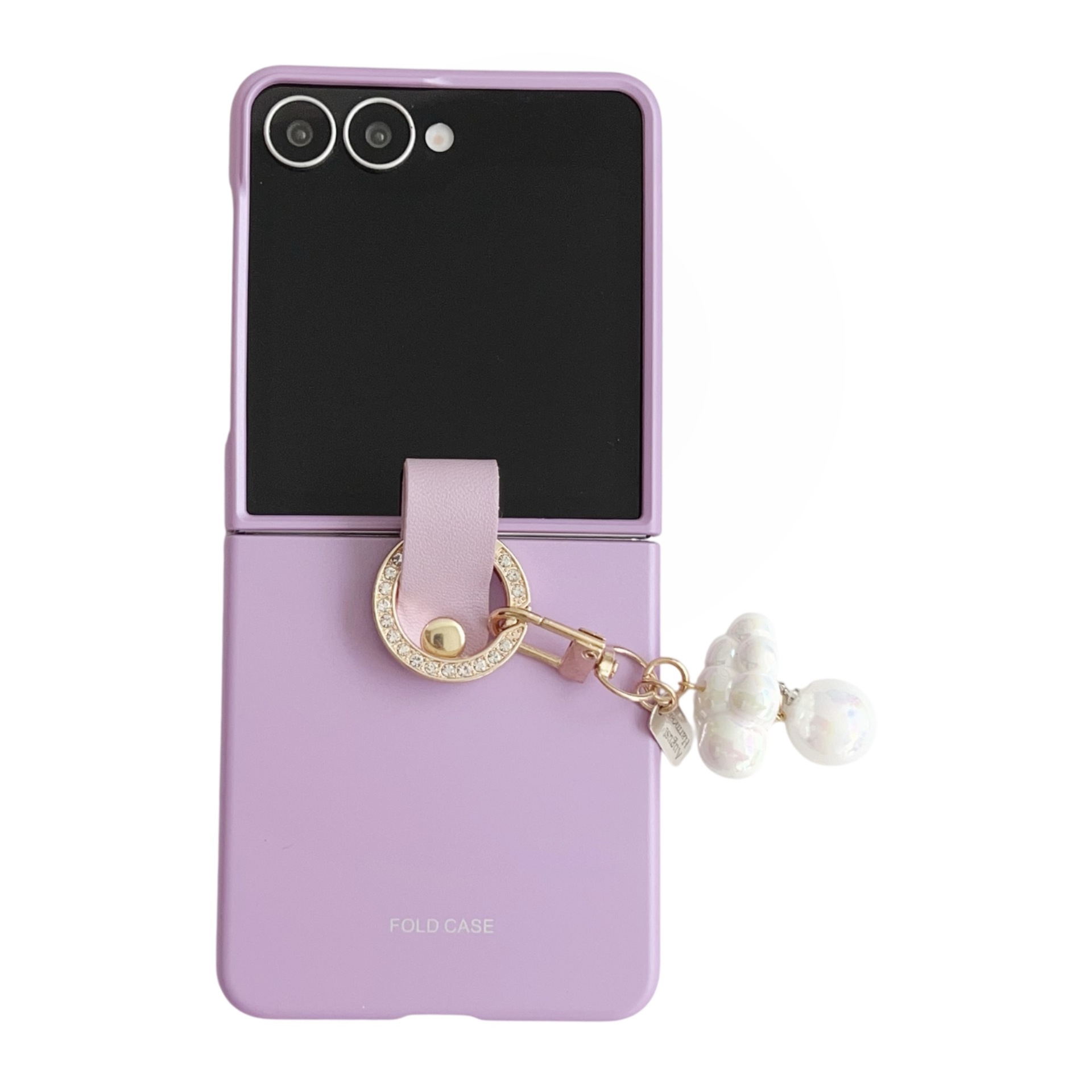 Compatible with Samsung Z Flip8 phone case, Flip7 fashion ring pendant jewelry, foldable screen ultra-thin shockproof case