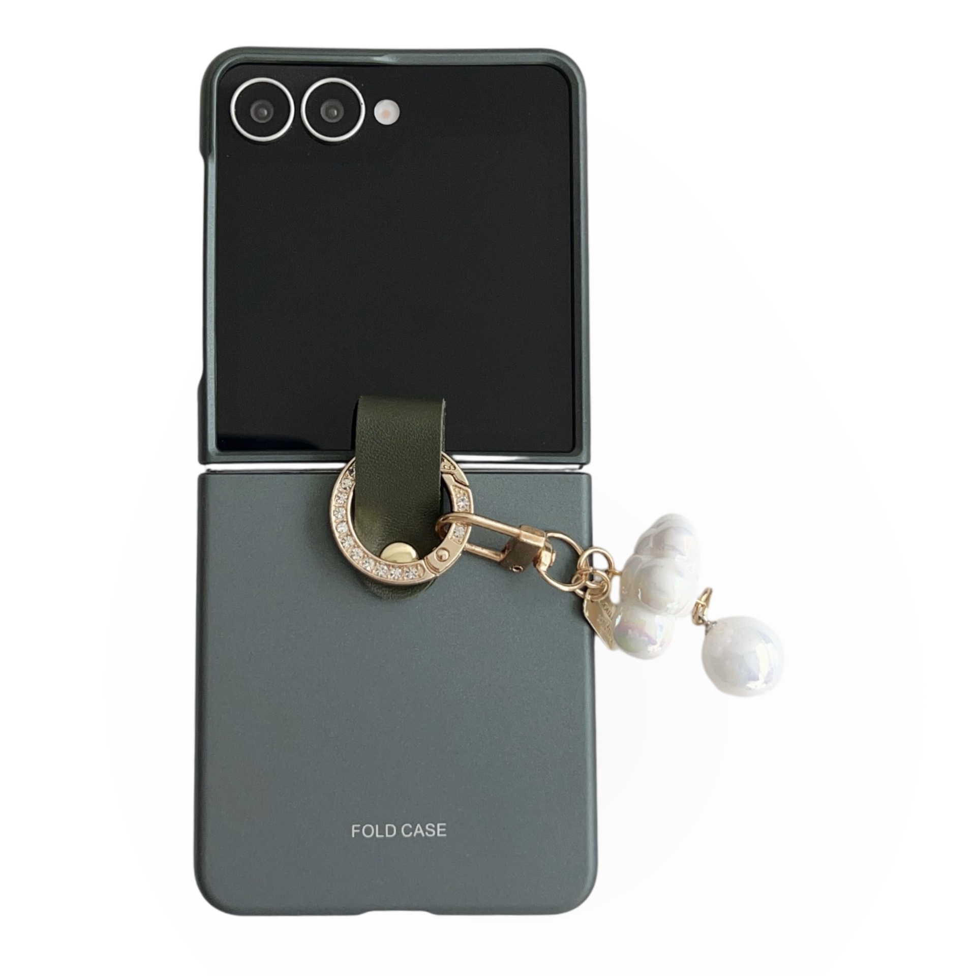 Compatible with Samsung Z Flip8 phone case, Flip7 fashion ring pendant jewelry, foldable screen ultra-thin shockproof case