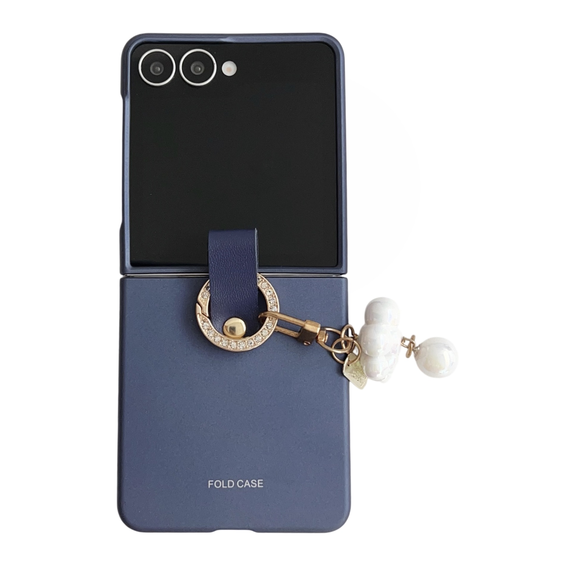 Compatible with Samsung Z Flip8 phone case, Flip7 fashion ring pendant jewelry, foldable screen ultra-thin shockproof case