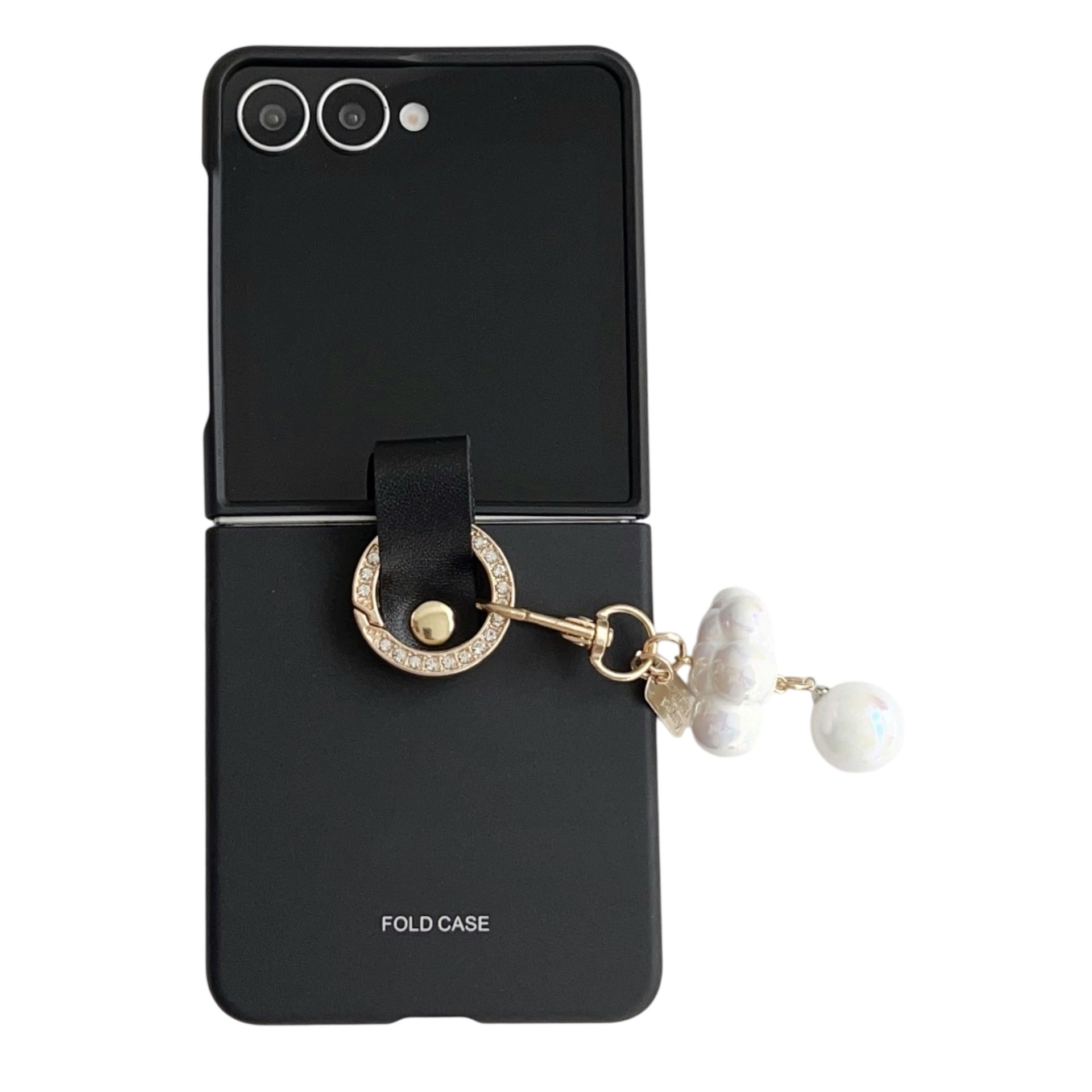 Compatible with Samsung Z Flip8 phone case, Flip7 fashion ring pendant jewelry, foldable screen ultra-thin shockproof case