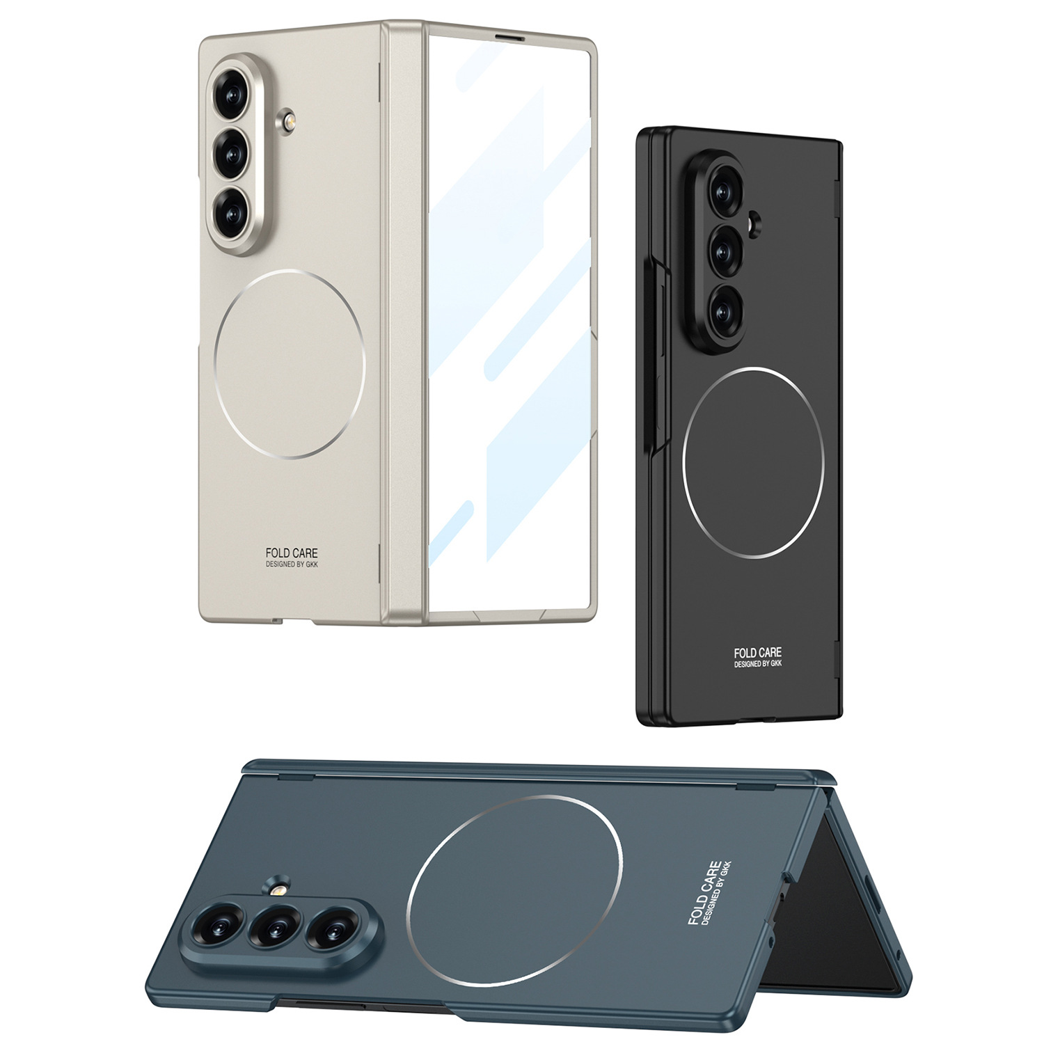 Compatible with Samsung Z Fold8U/7 phone case, featuring built-in magnetic charging and magnetic hinge, full-coverage drop-proof protective case.