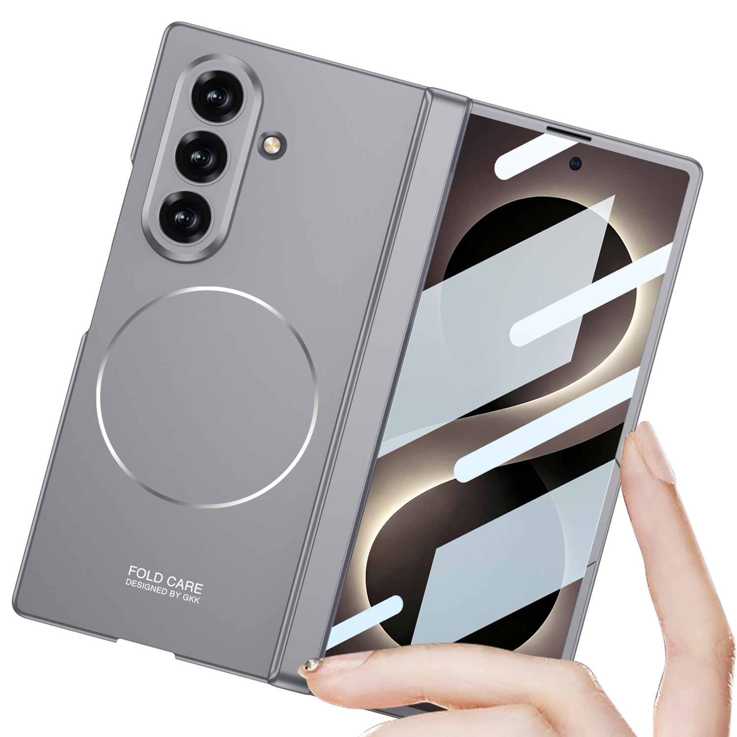 Compatible with Samsung Z Fold8U/7 phone case, featuring built-in magnetic charging and magnetic hinge, full-coverage drop-proof protective case.