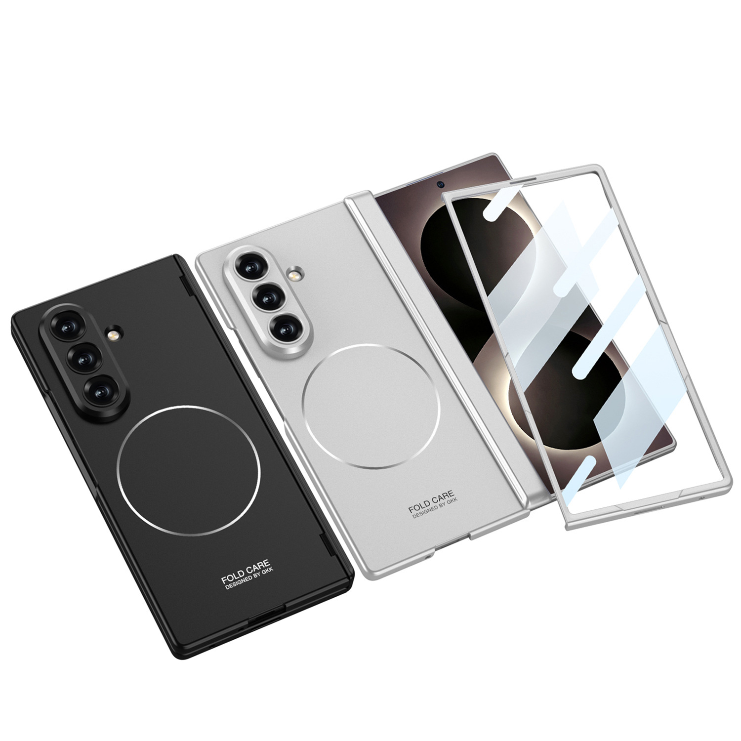 Compatible with Samsung Z Fold8U/7 phone case, featuring built-in magnetic charging and magnetic hinge, full-coverage drop-proof protective case.