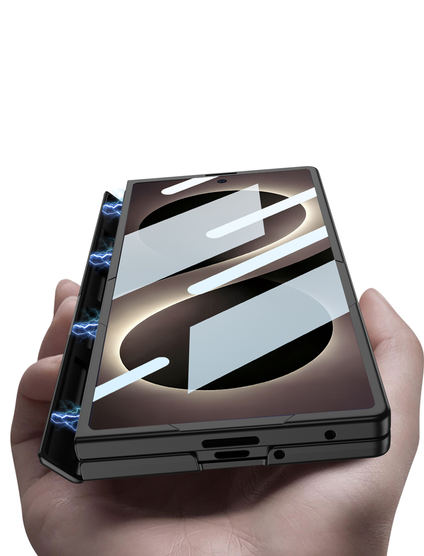 Compatible with Samsung Z Fold8U/7 phone case, featuring built-in magnetic charging and magnetic hinge, full-coverage drop-proof protective case.