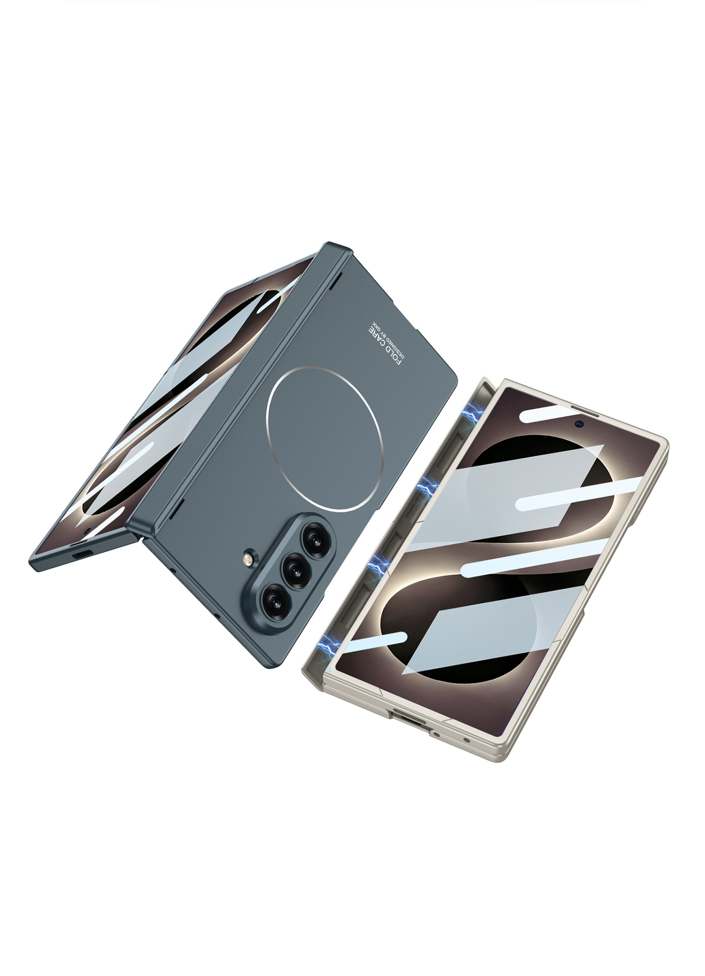 Compatible with Samsung Z Fold8U/7 phone case, featuring built-in magnetic charging and magnetic hinge, full-coverage drop-proof protective case.