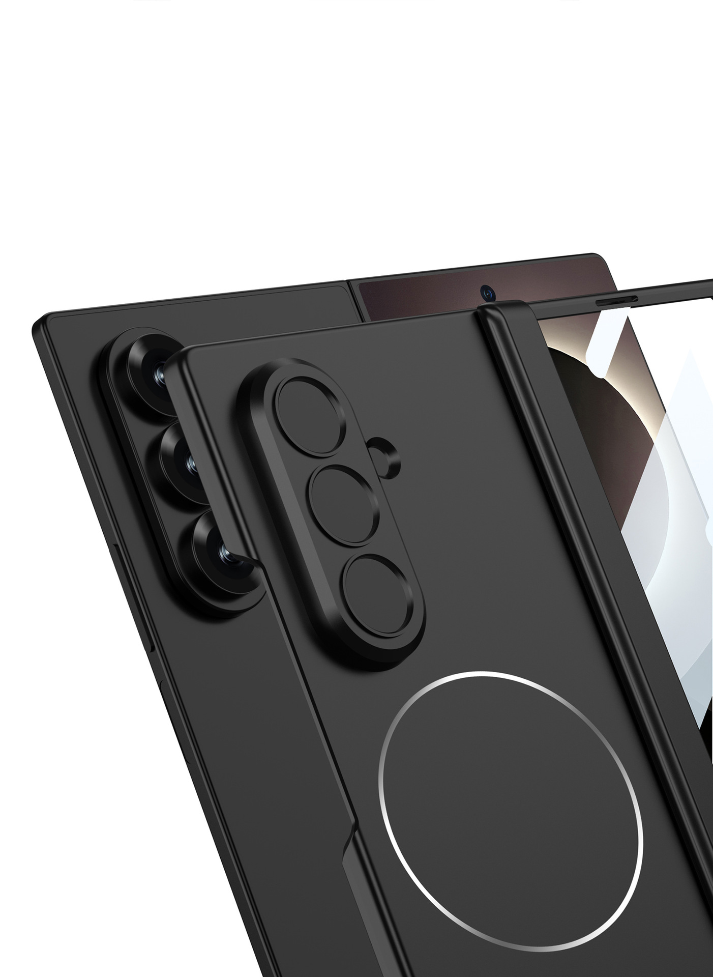 Compatible with Samsung Z Fold8U/7 phone case, featuring built-in magnetic charging and magnetic hinge, full-coverage drop-proof protective case.