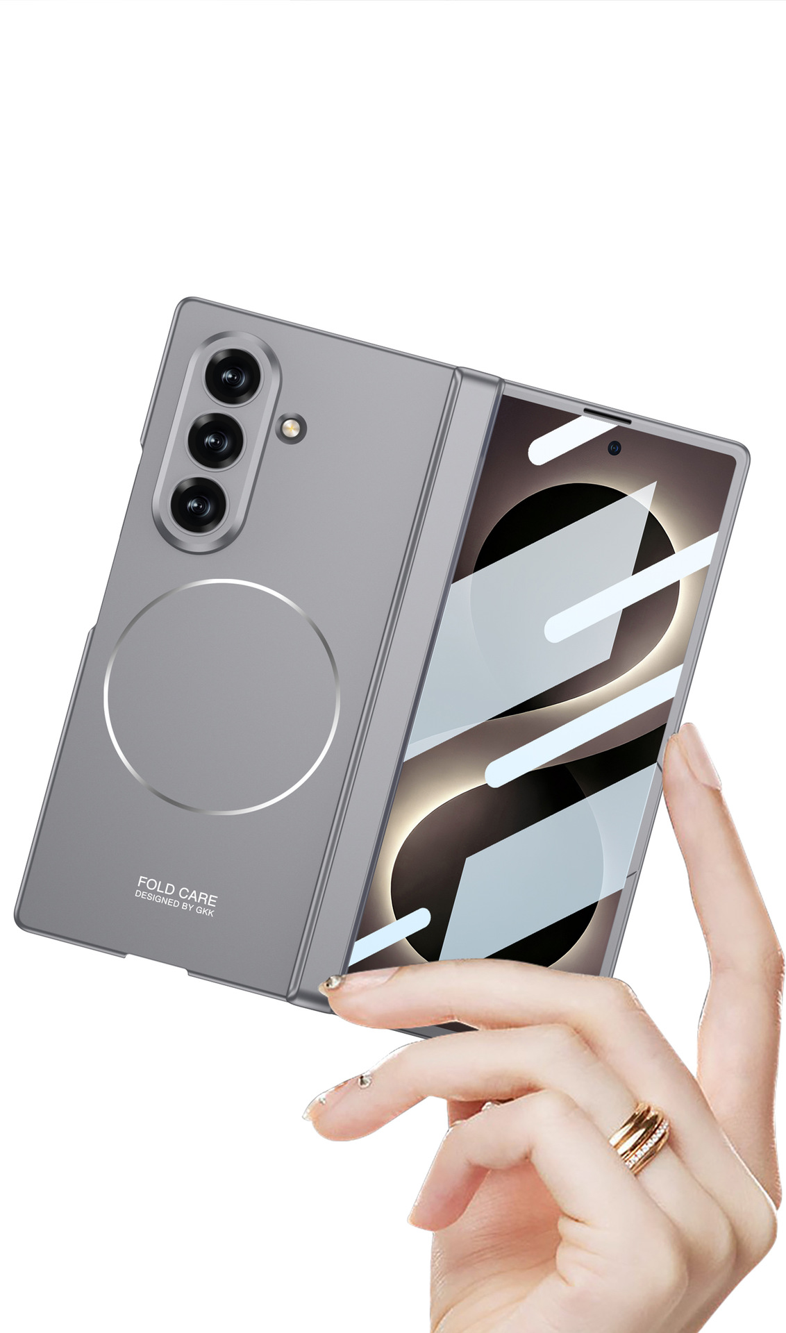 Compatible with Samsung Z Fold8U/7 phone case, featuring built-in magnetic charging and magnetic hinge, full-coverage drop-proof protective case.