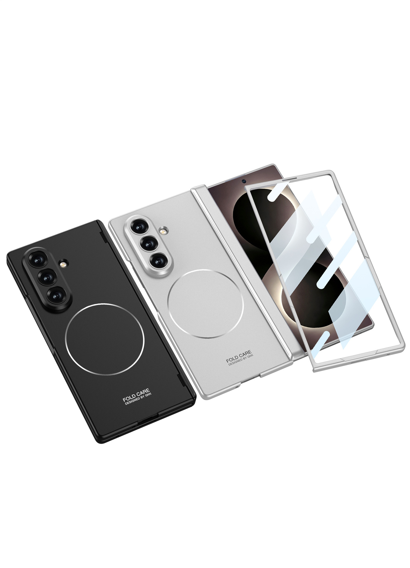 Compatible with Samsung Z Fold8U/7 phone case, featuring built-in magnetic charging and magnetic hinge, full-coverage drop-proof protective case.