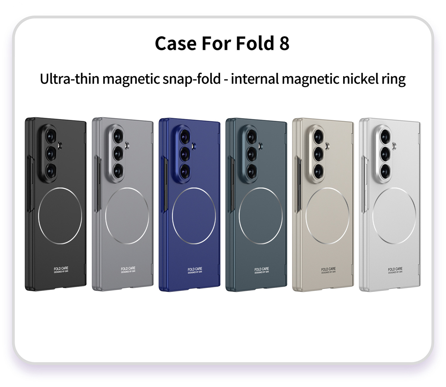 Compatible with Samsung Z Fold8U/7 phone case, featuring built-in magnetic charging and magnetic hinge, full-coverage drop-proof protective case.