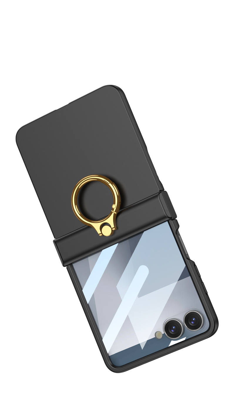 Compatible with Samsung Z Flip8/7 phone case, Flip6 hinge ring holder case, full-coverage drop-proof protective case
