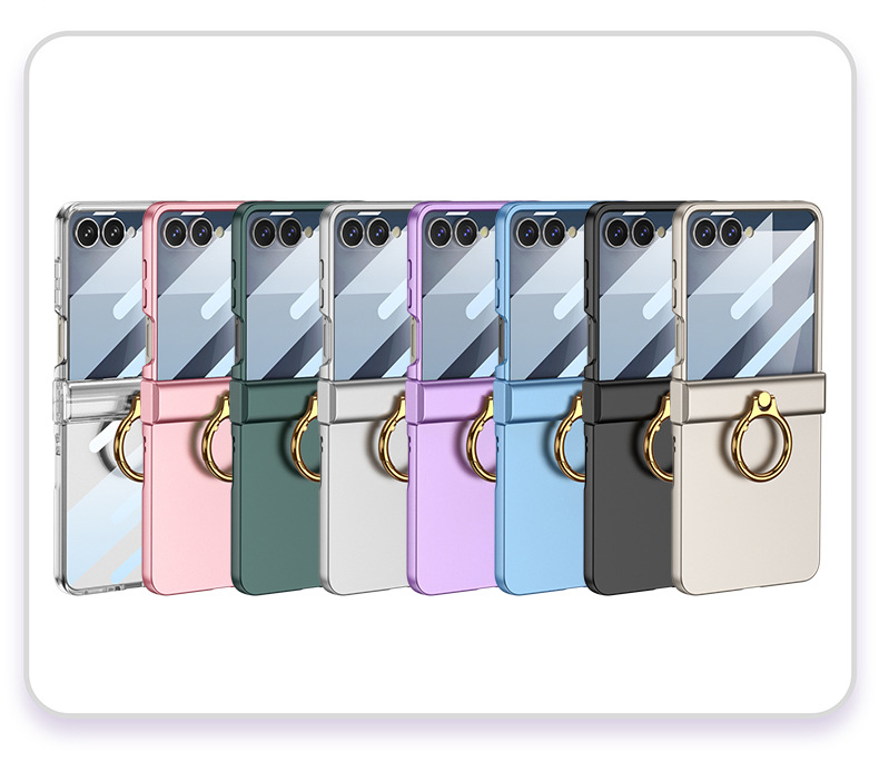 Compatible with Samsung Z Flip8/7 phone case, Flip6 hinge ring holder case, full-coverage drop-proof protective case