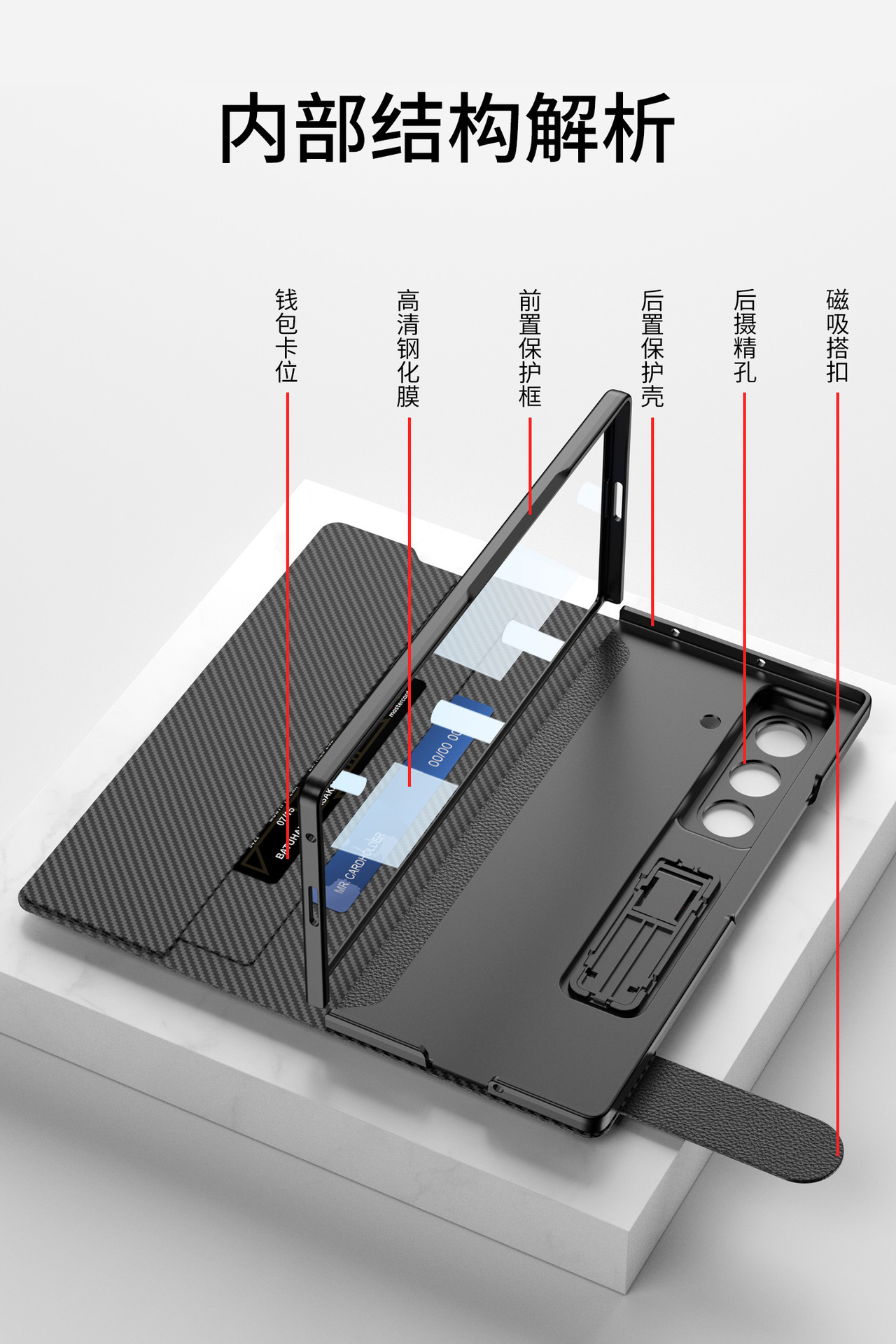 Compatible with Samsung Z Fold8U/7 phone case, wallet, card slot, flip cover, leather case, stand, screen protector, full-coverage protective case