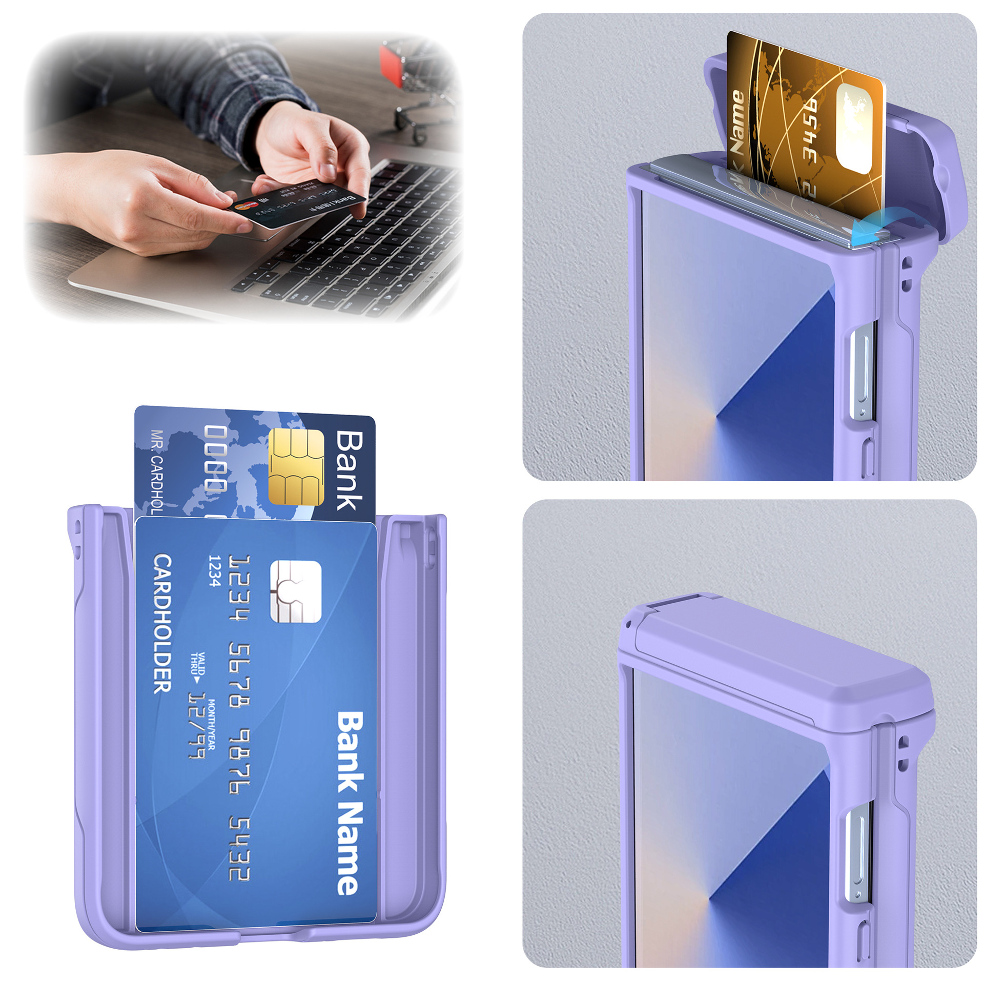 Compatible with Samsung Z Flip8/7 phone case, card slot holder, Flip6/5/4 spring-loaded folding screen protective case
