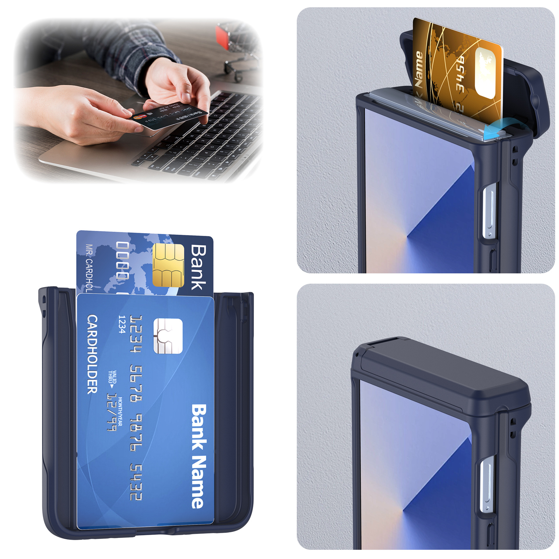 Compatible with Samsung Z Flip8/7 phone case, card slot holder, Flip6/5/4 spring-loaded folding screen protective case