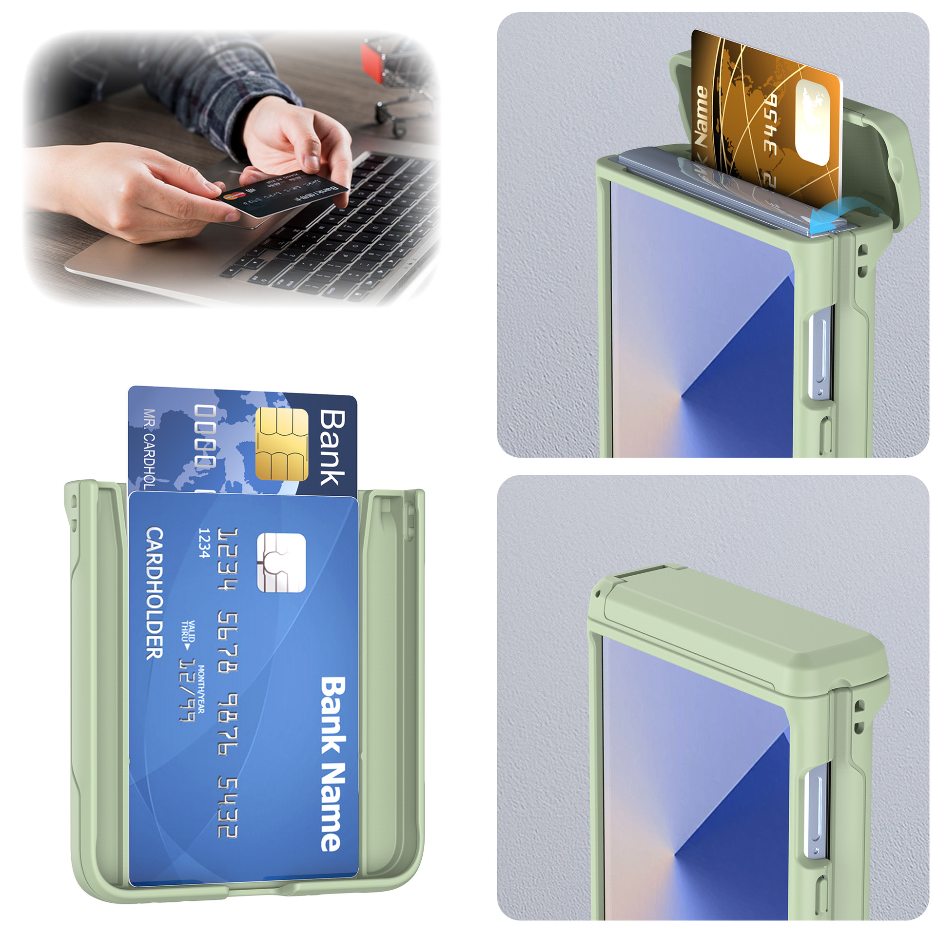 Compatible with Samsung Z Flip8/7 phone case, card slot holder, Flip6/5/4 spring-loaded folding screen protective case