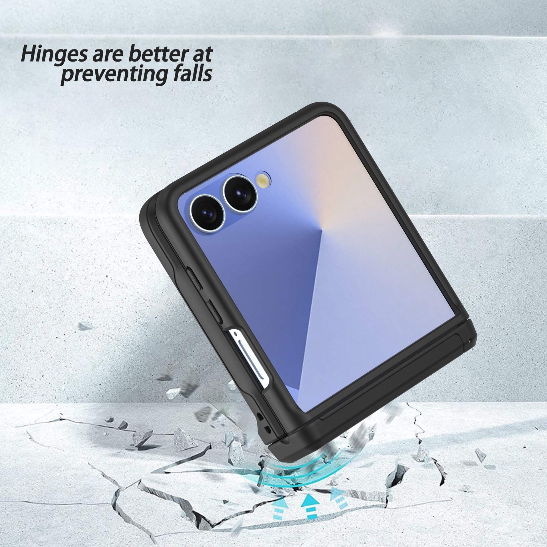 Compatible with Samsung Z Flip8/7 phone case, card slot holder, Flip6/5/4 spring-loaded folding screen protective case