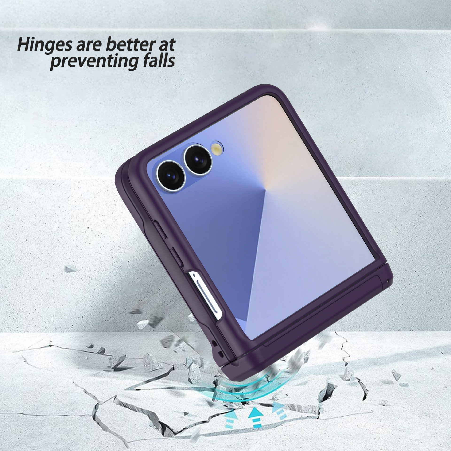 Compatible with Samsung Z Flip8/7 phone case, card slot holder, Flip6/5/4 spring-loaded folding screen protective case